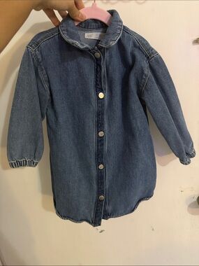 Zara Kids Dark Blue Denim Jacket with Snap Buttons
